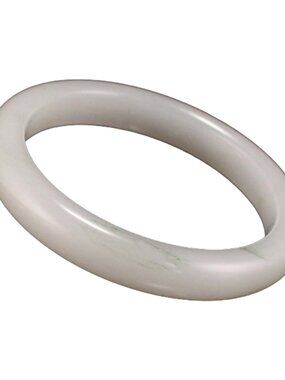 Natural Tianshan Jade Bangle 48.4g 61mm ID White Green Stone Bracelet J016